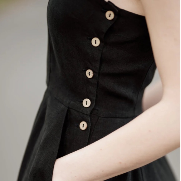 SON DE FLOR LINEN PINAFORE JUMPER STYLE DRESS - L - Picture 8 of 8